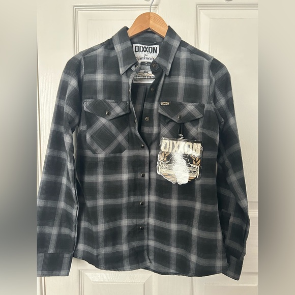 DIXXON Other - DIXXON The Continental Black and Gray Plaid Button Down Long Sleeve NWT